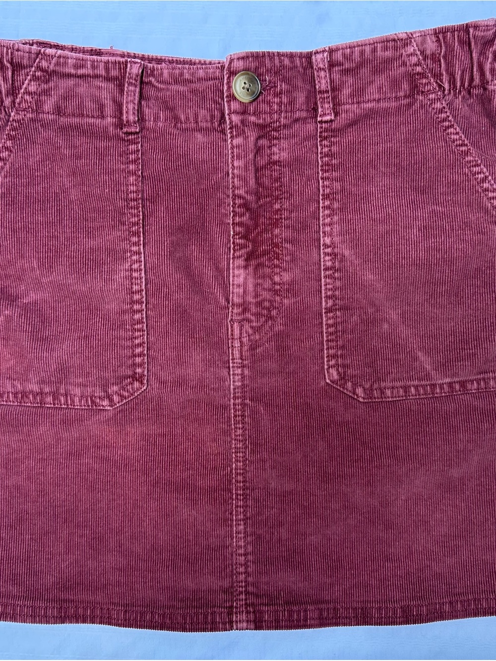 American Eagle Outfitters Burgundy Corduroy Mini Skirt 8 Long